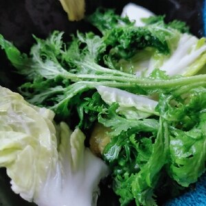 ワサビ菜と白菜の浅漬け